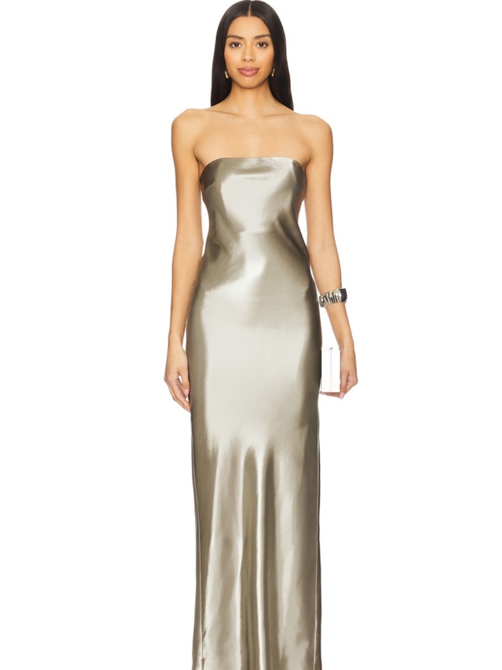 Strapless Metallic/Sage Green Gown